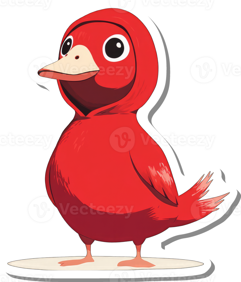 Adorable Red Duckling Wearing a Hoodie png