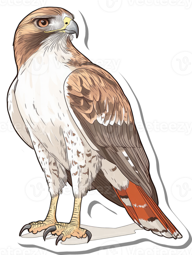 A Red Tailed Hawk Stands Proudly Displaying Its Feathers png