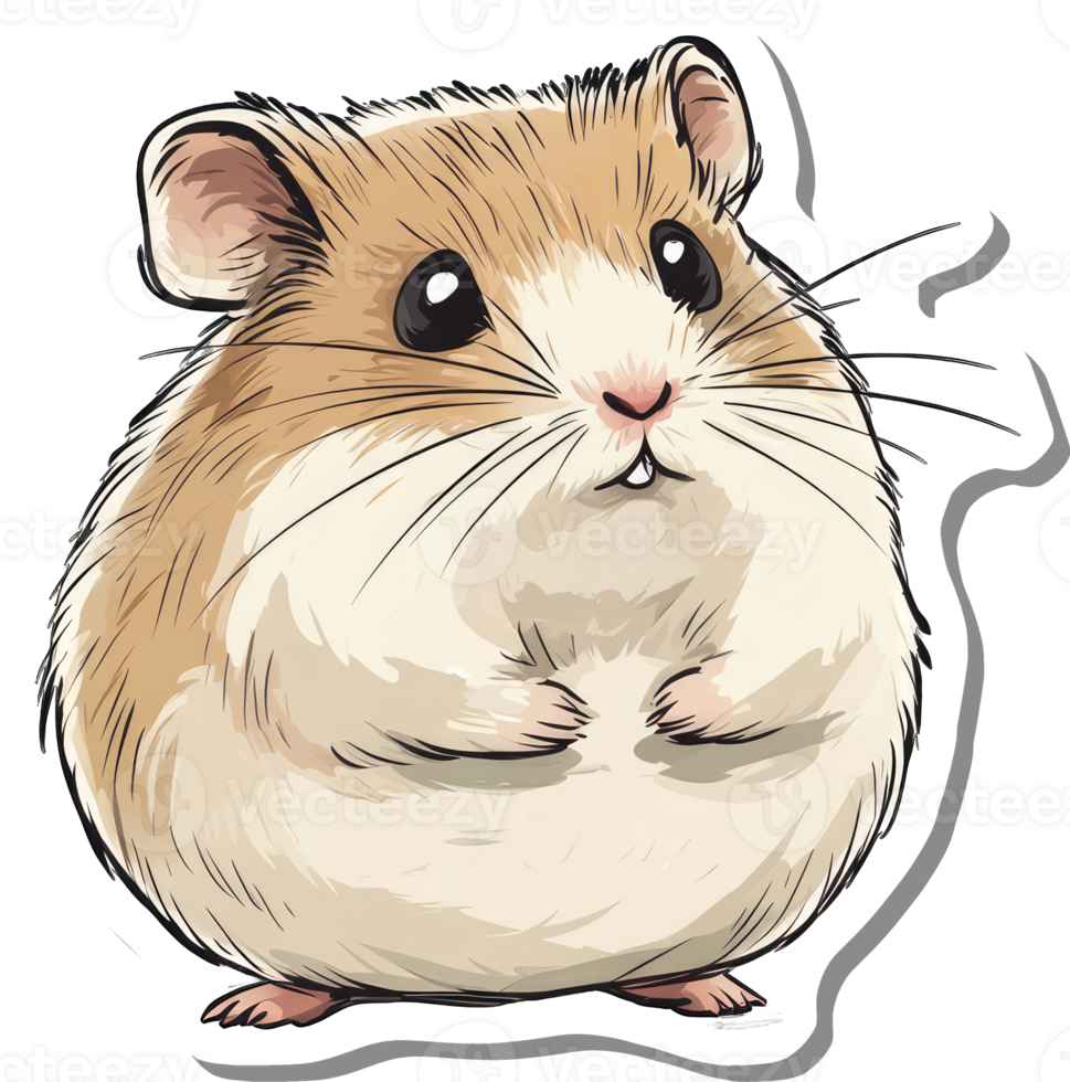 An Adorable Fluffy Hamster Sitting Calmly png