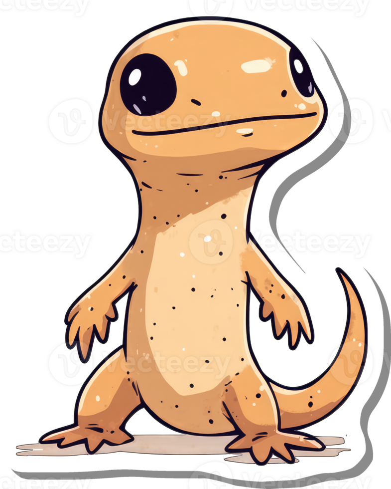 Adorable Cartoon Leopard Gecko Posing Cutely png