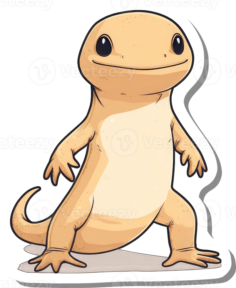 Adorable Cartoon Bearded Dragon Posing Playfully png
