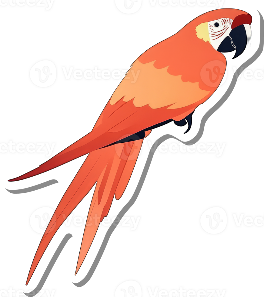 A Vibrant Orange Macaw Parrot In Flight png