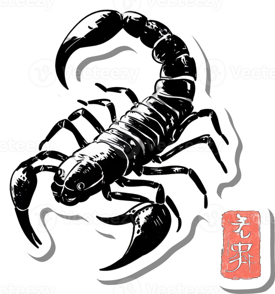 Black Scorpion Design Artistic Illustration Graphic png