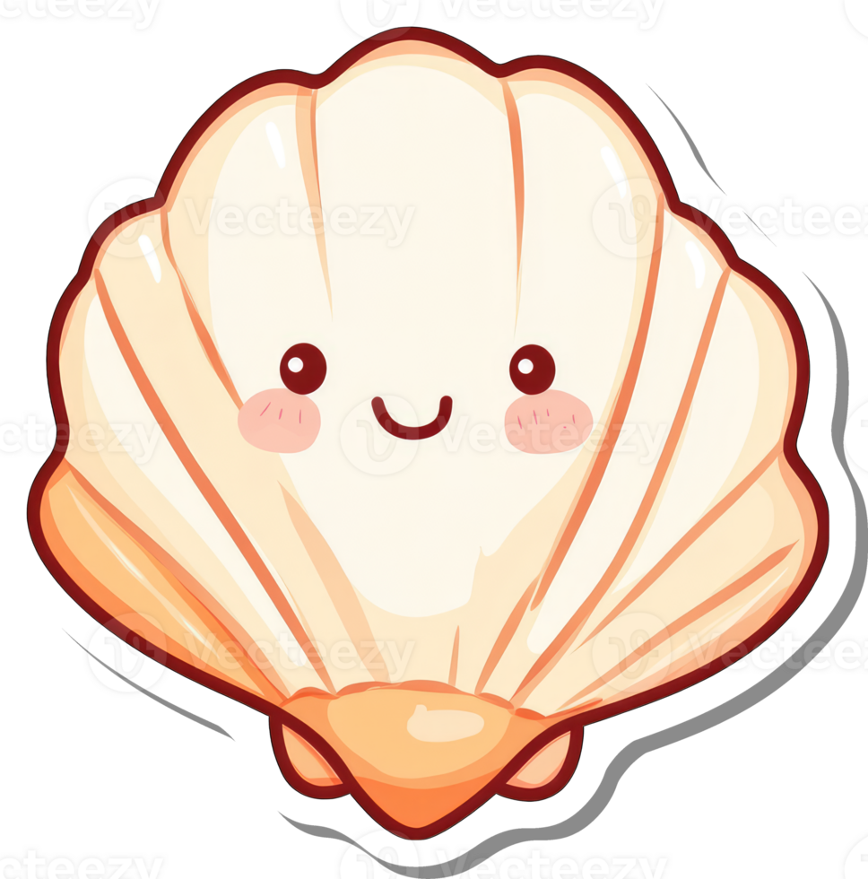 Happy Cartoon Seashell Smiling Cheerfully png