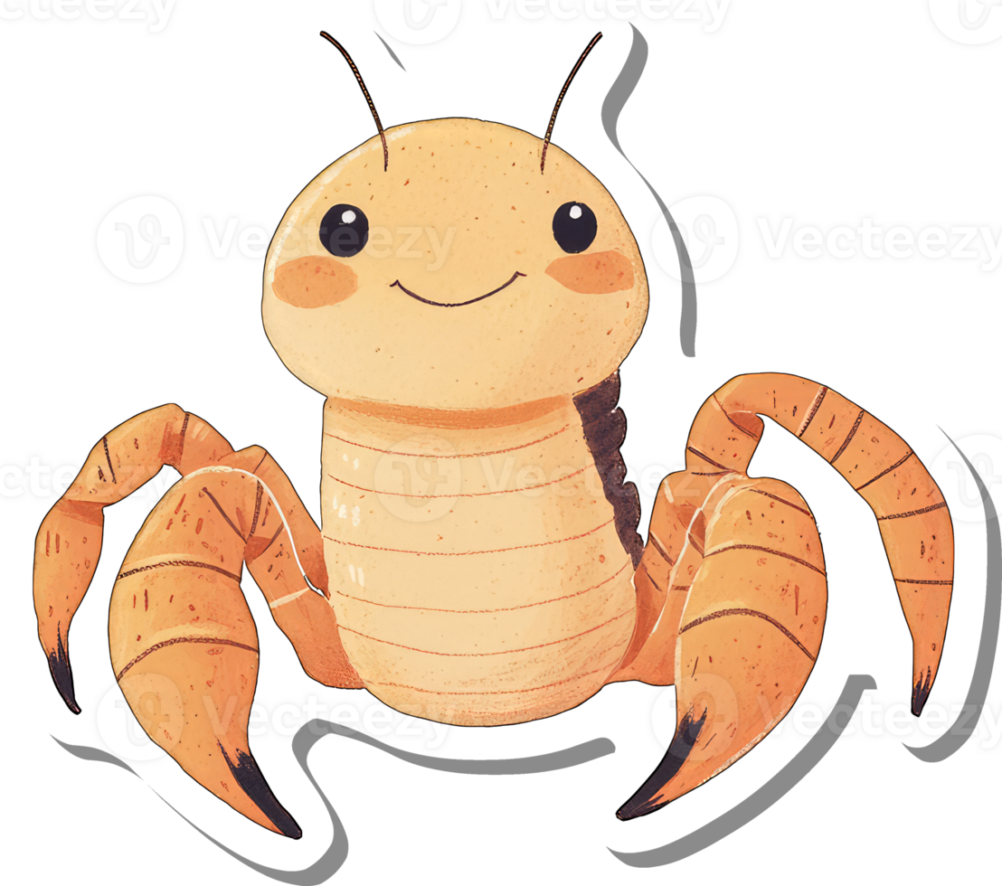 Adorable Cartoon Crab Illustration With Happy Expression png