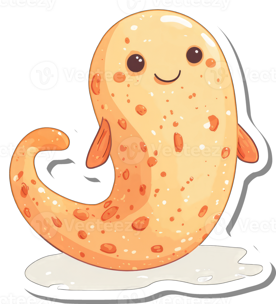 Adorable Orange Spotted Creature With A Happy Face png