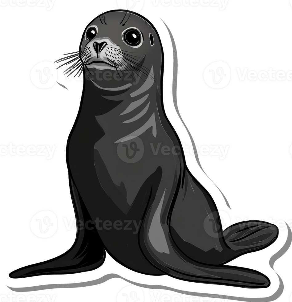 A Cute Grey Seal Pup Sitting Down png
