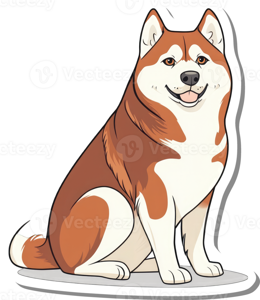 Adorable Red Akita Dog Sitting Calmly png