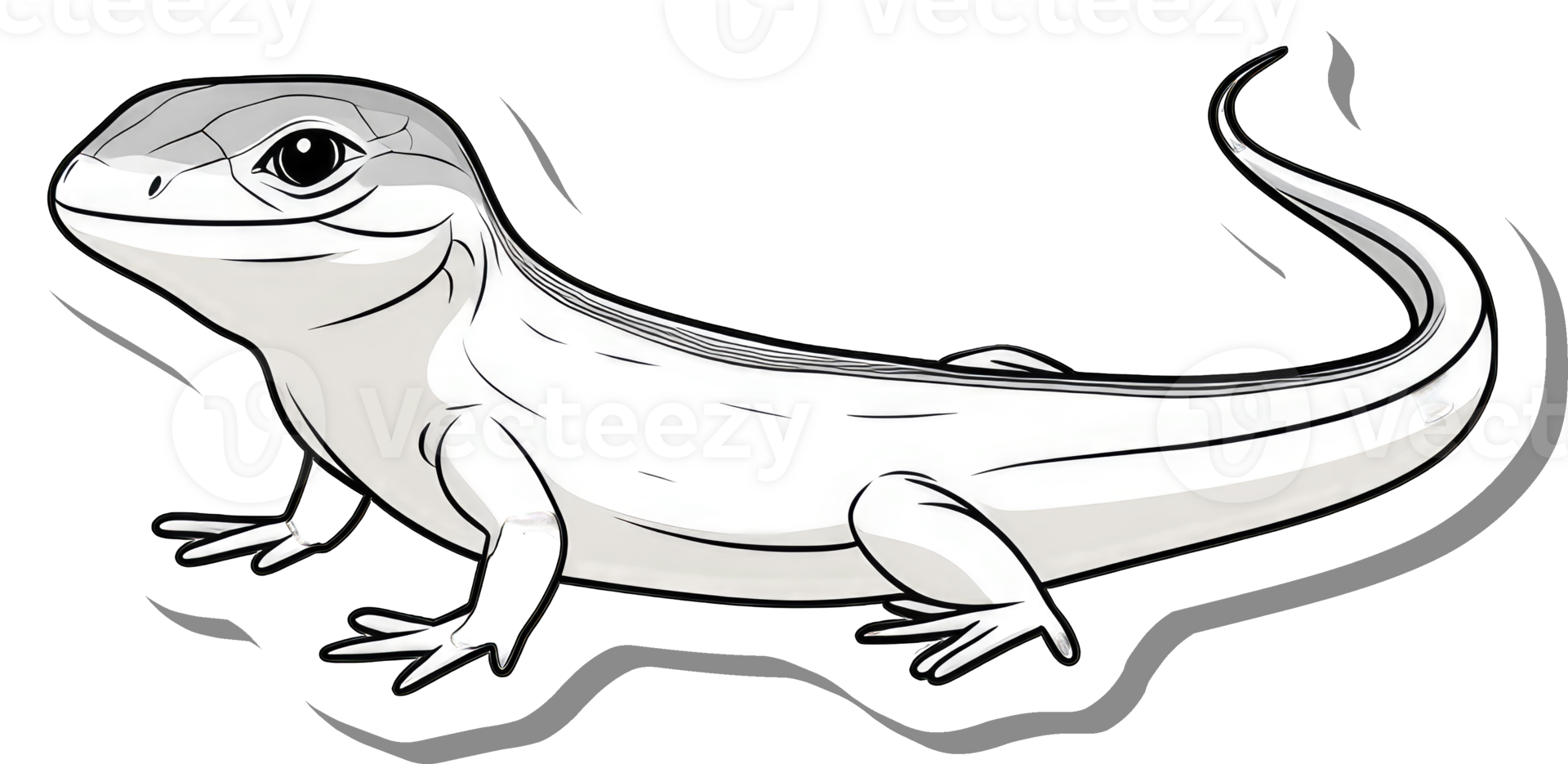A Cartoon Drawing Of A Grey Lizard png