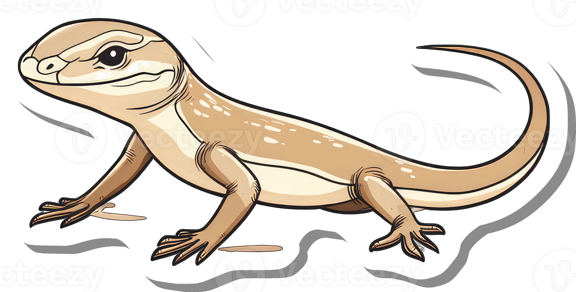 Adorable Cartoon Lizard Shows Off Its Cute Smile png