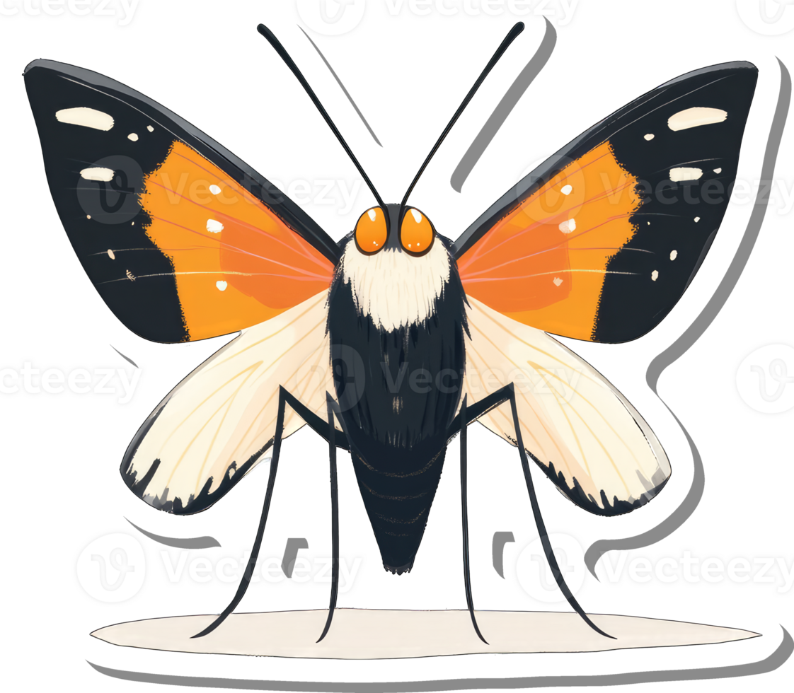 A Striking Orange Black Moth With Long Legs png