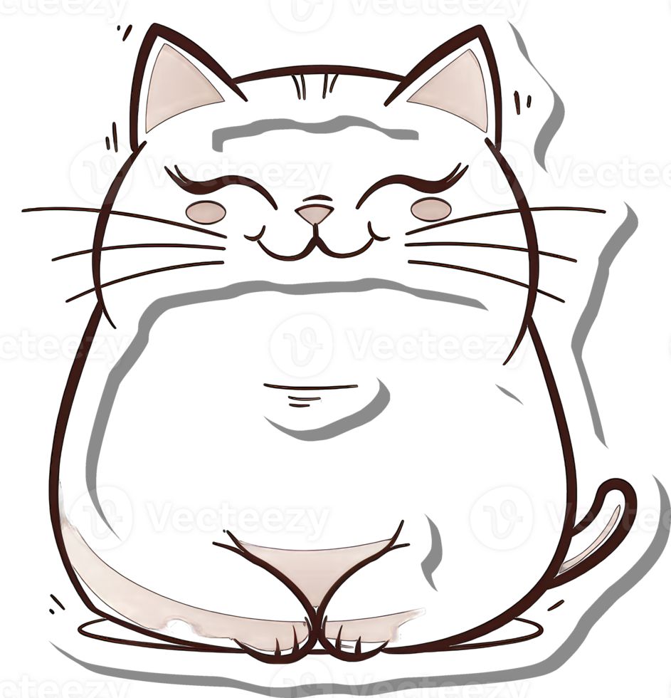 Happy Cat Sitting In A Relaxed Pose png