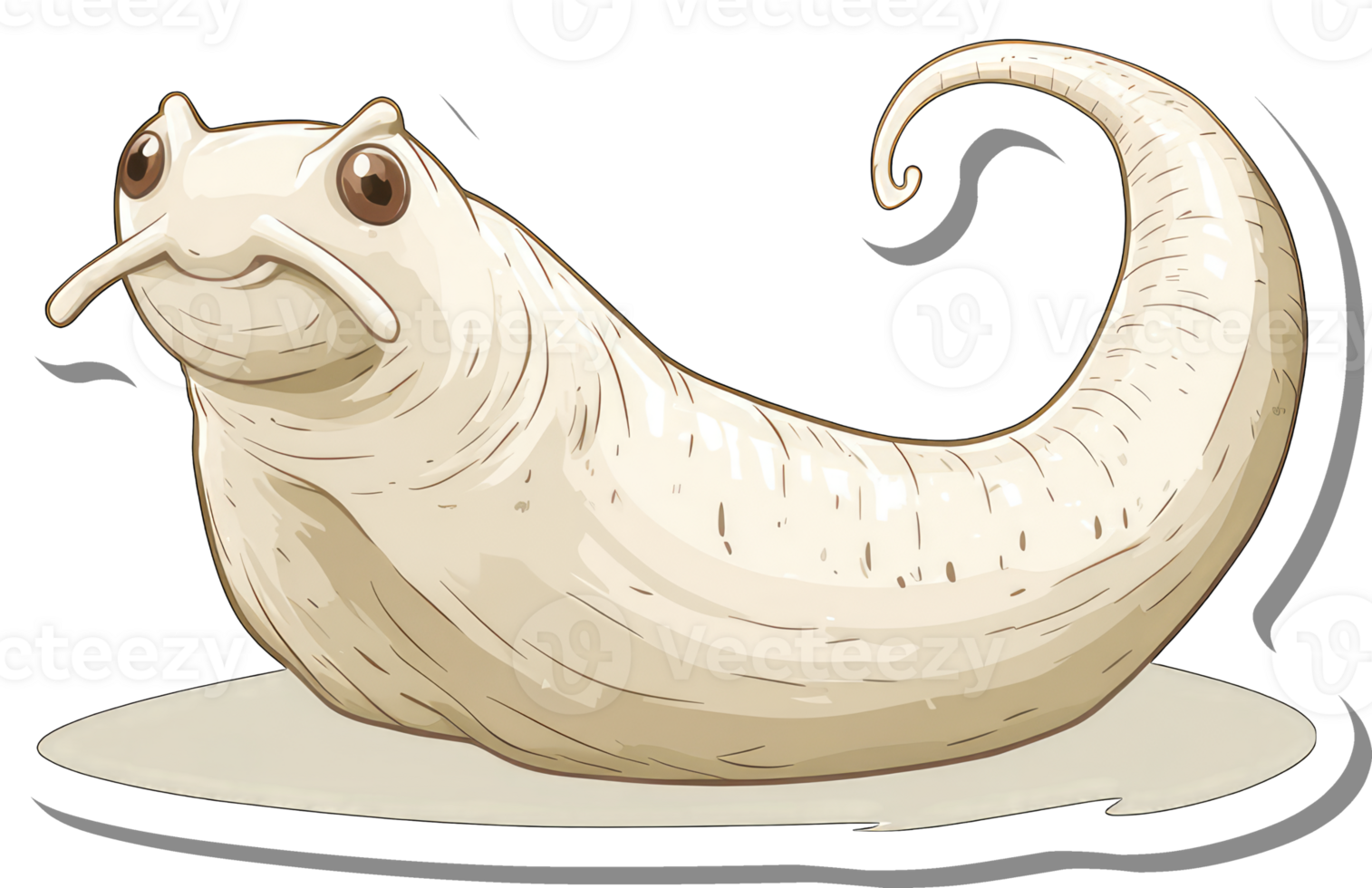 Adorable Cartoon Creature with a Curled Tail png