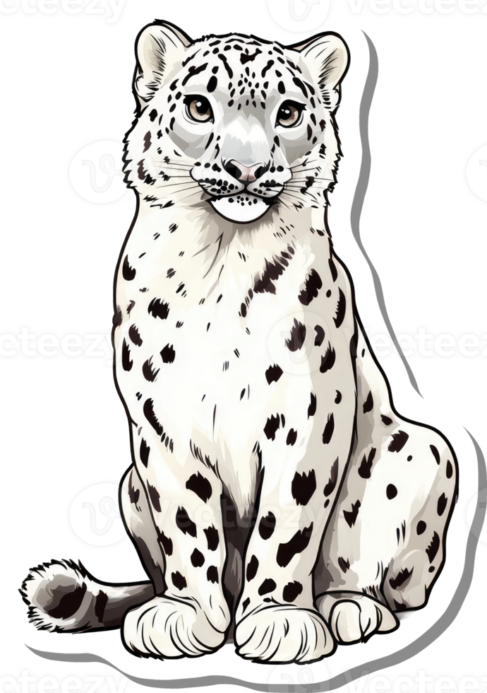 A Majestic Snow Leopard Sitting Gracefully png