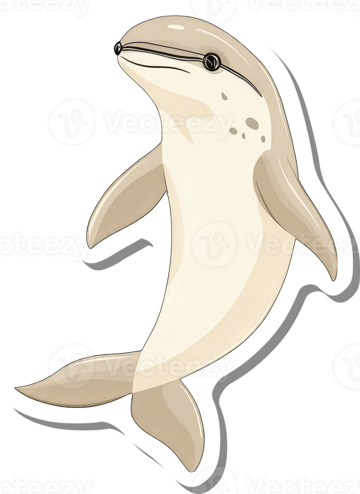 A Light Beige Dolphin Sticker Illustration png