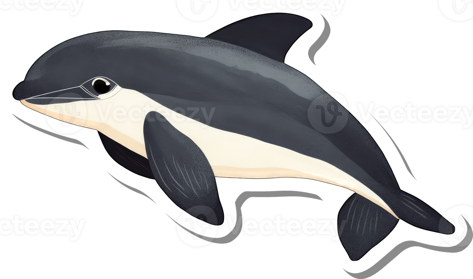 A charming illustration of a Dall porpoise png