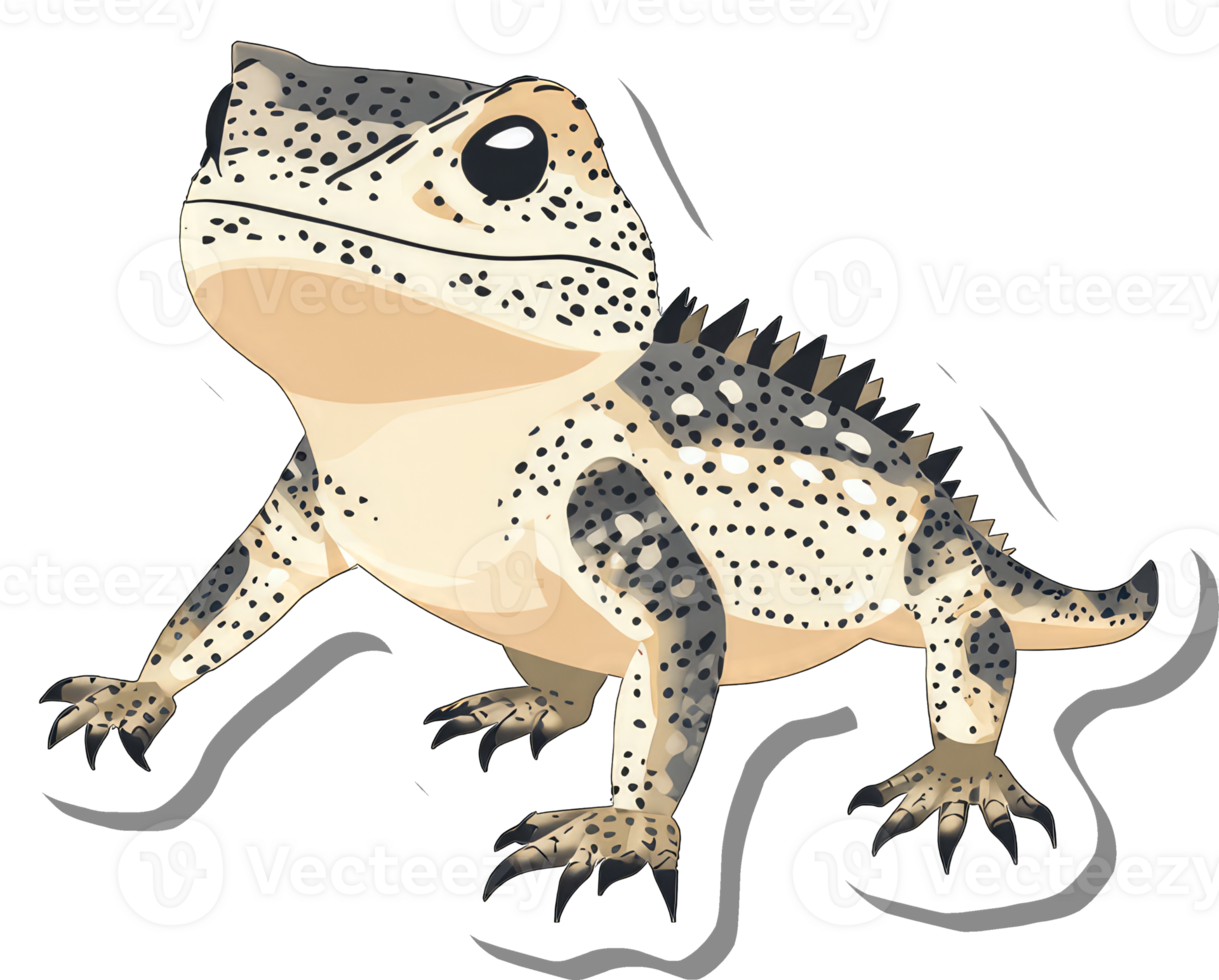 A Spotted Tan Lizard Stands on All Fours png