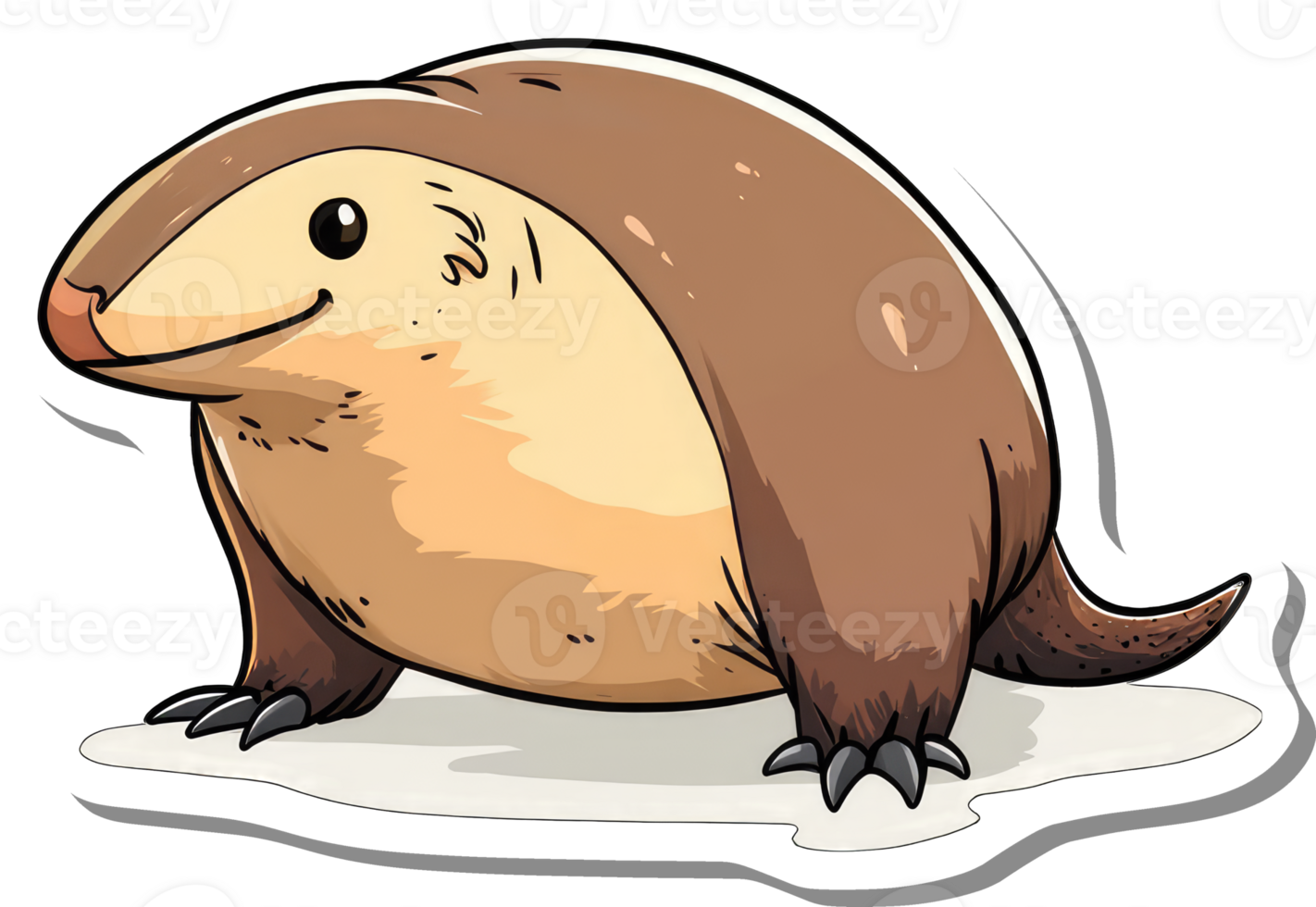 Adorable Cartoon Wombat Character Illustration png