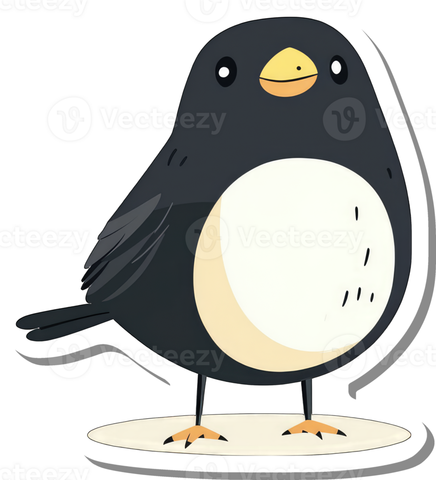 A Cute Cartoon Bird Stands on a Small Platform png