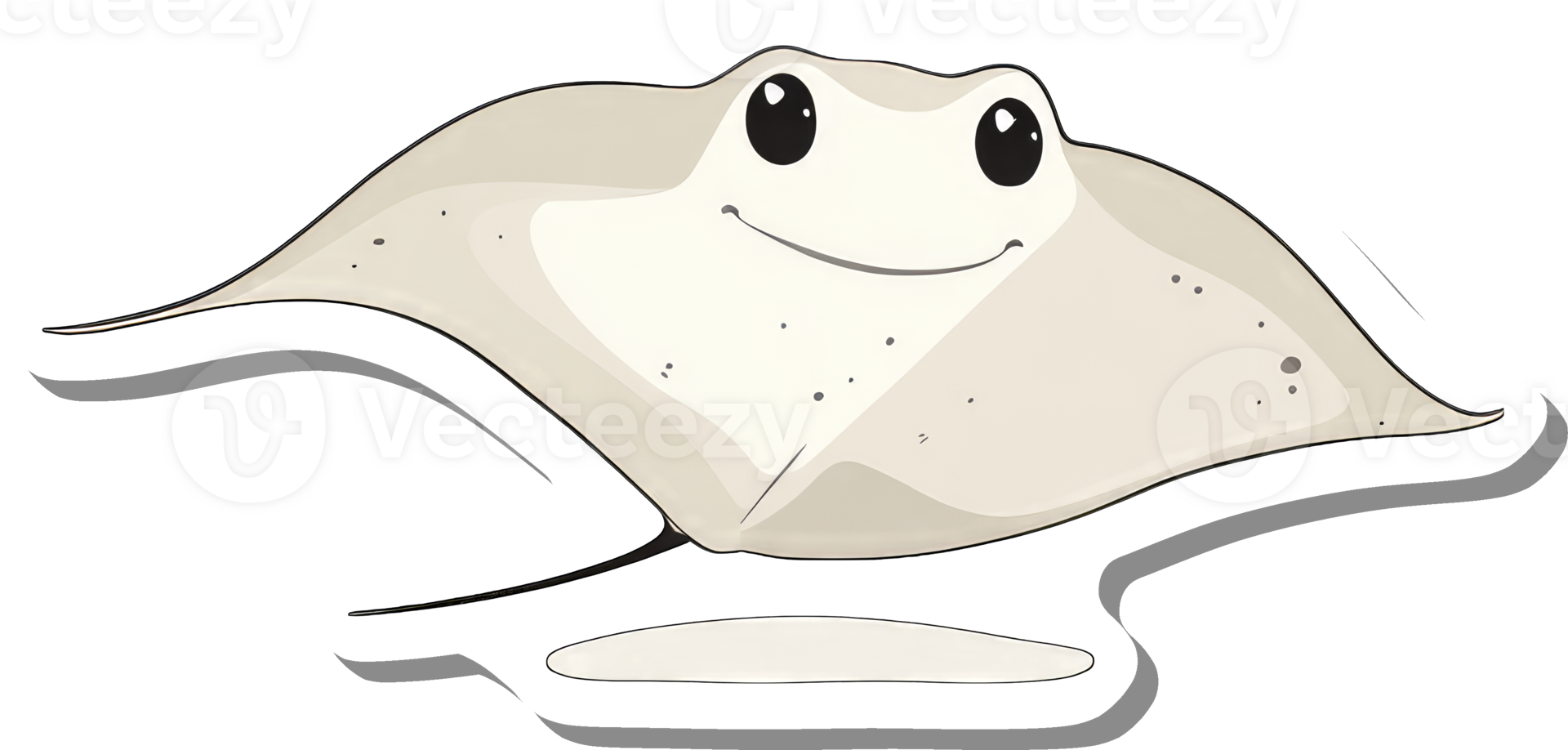 A Happy Stingray Cartoon Character Swims Cheerfully png