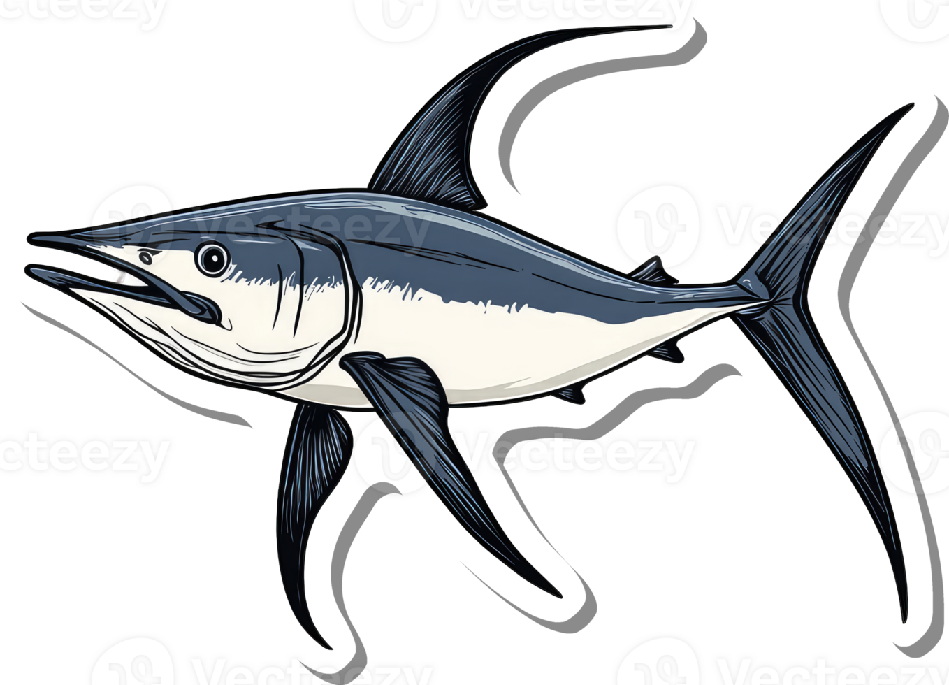 A stylized illustration of a swordfish a pelagic fish png