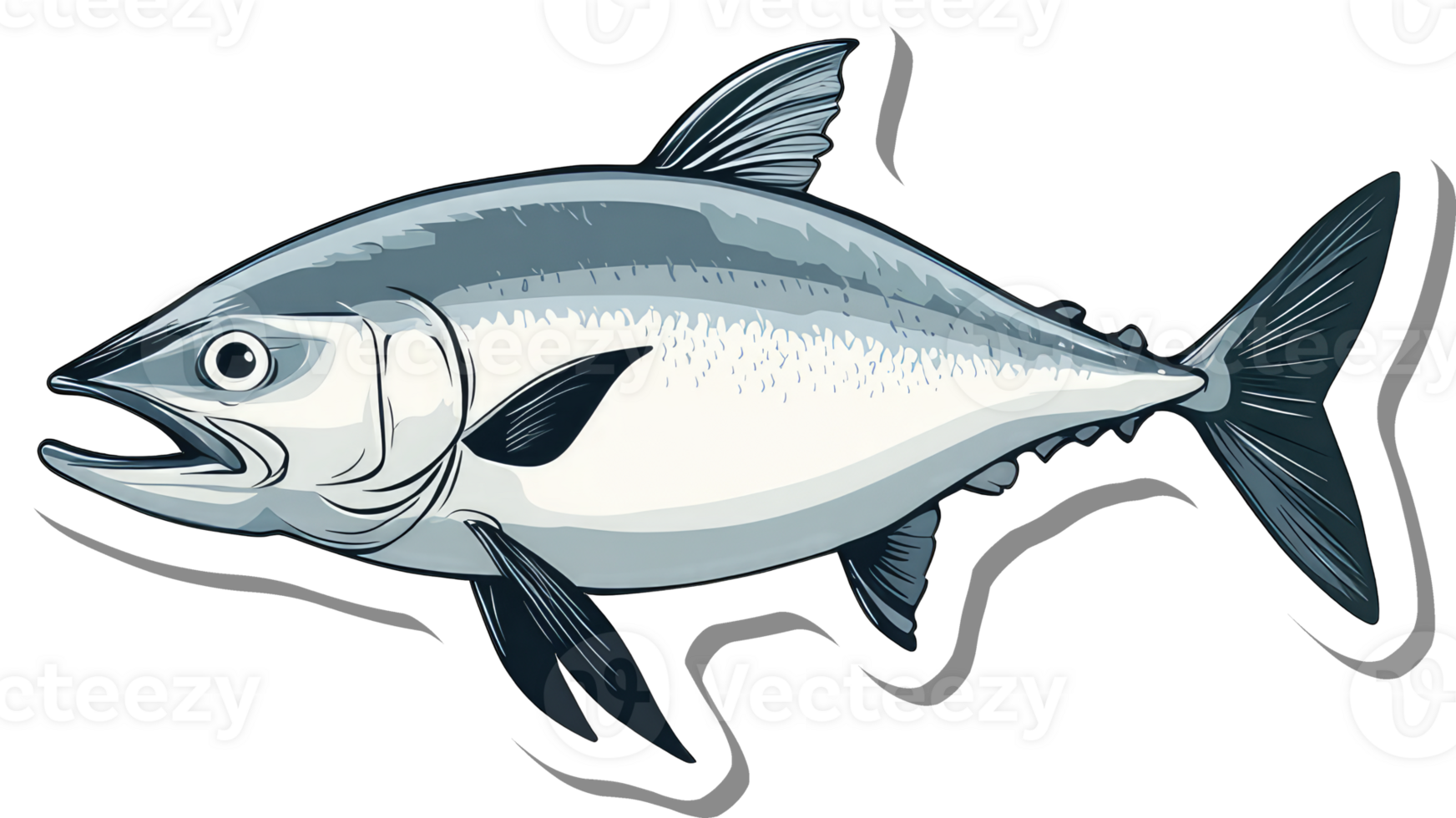 A Detailed Illustration Of A Large Bluefin Tuna Fish png