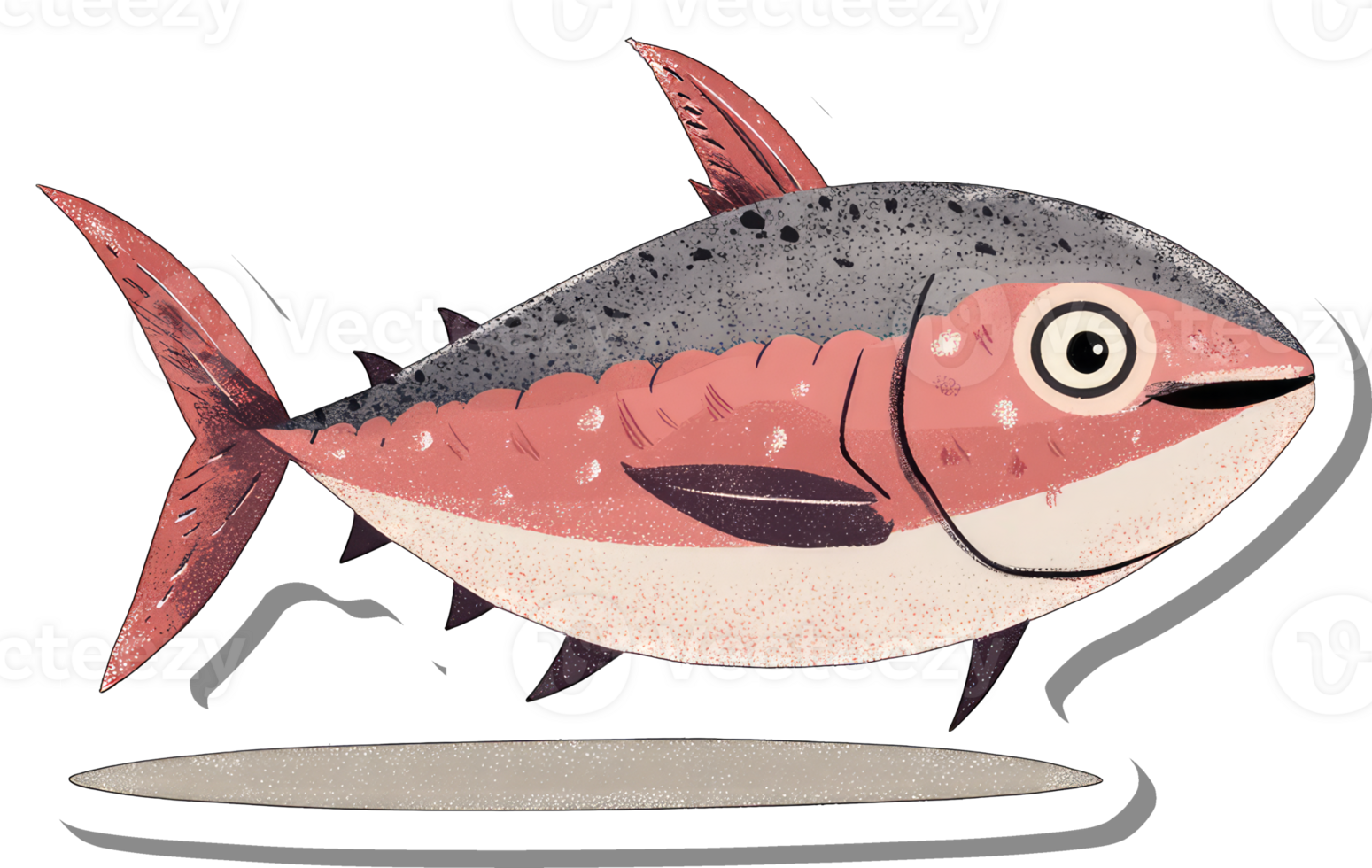 A Stylized Illustration Of A Pink Tuna Fish png