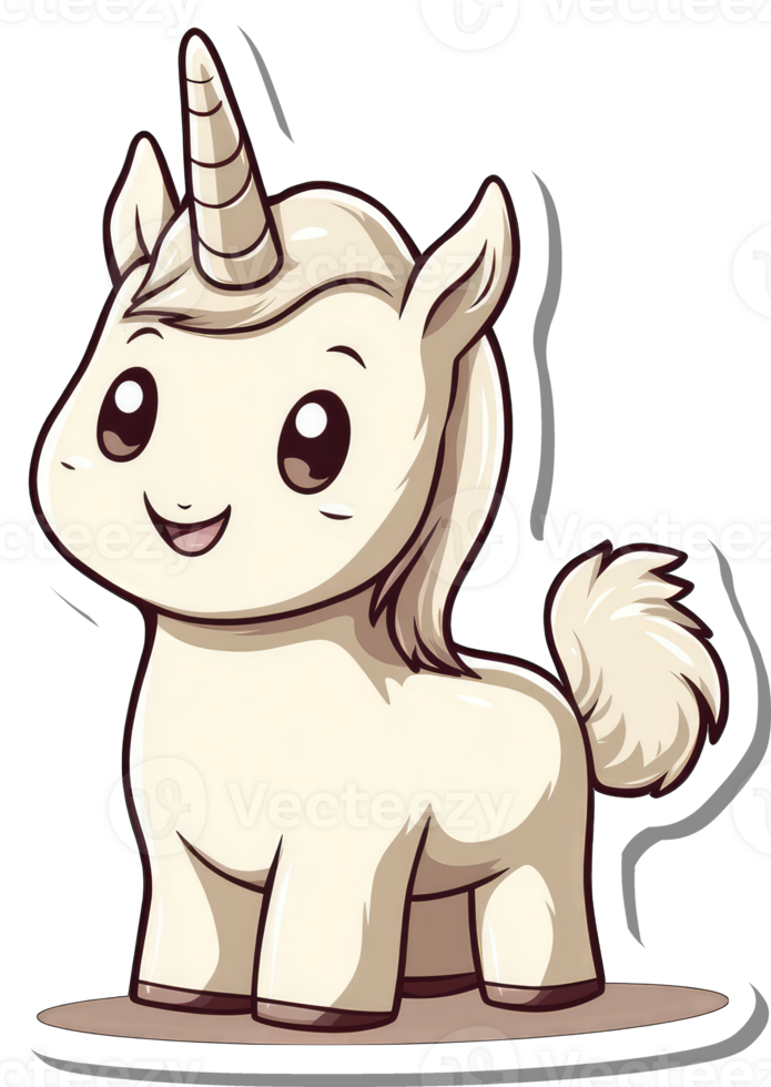 Adorable Baby Unicorn Standing Happily png
