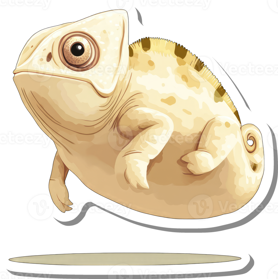 A Pale Chameleon Hovers Gracefully In Air png