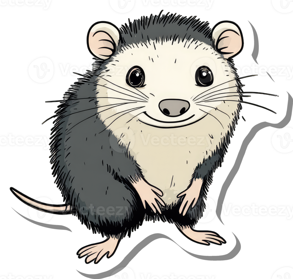 Adorable Cartoon Mouse Showing Happy Expression png