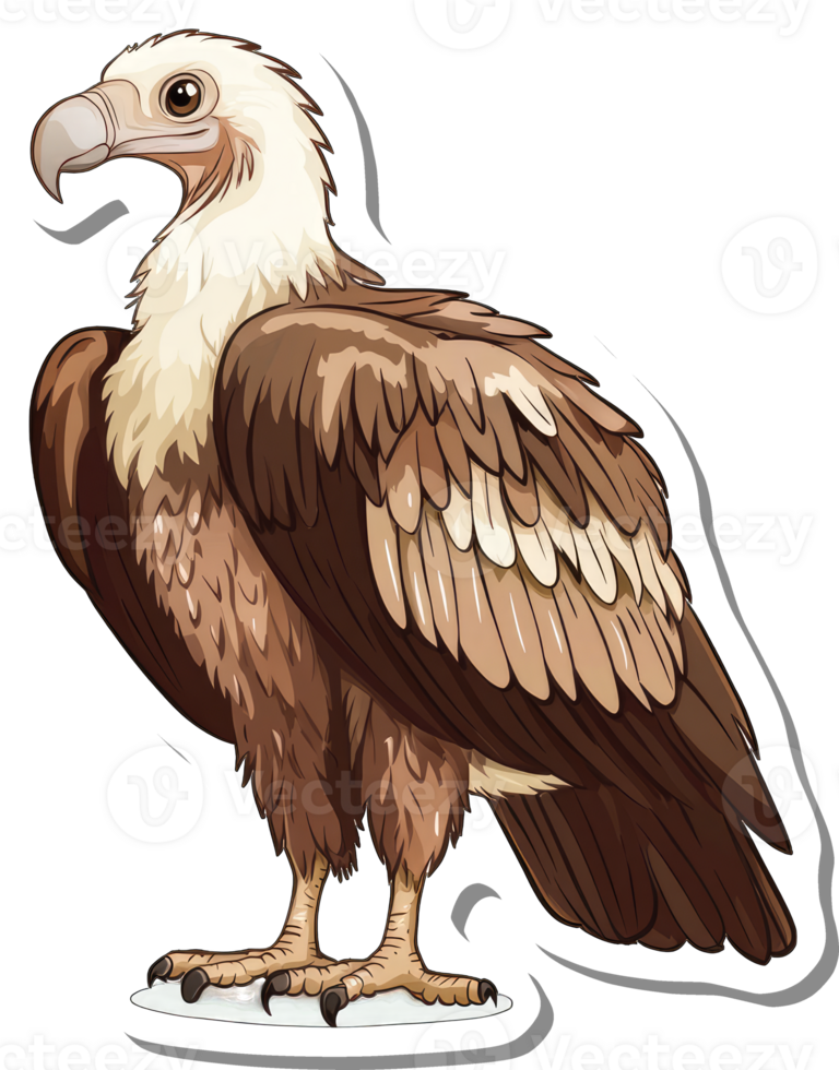 A Brown and White Vulture Stands Tall png