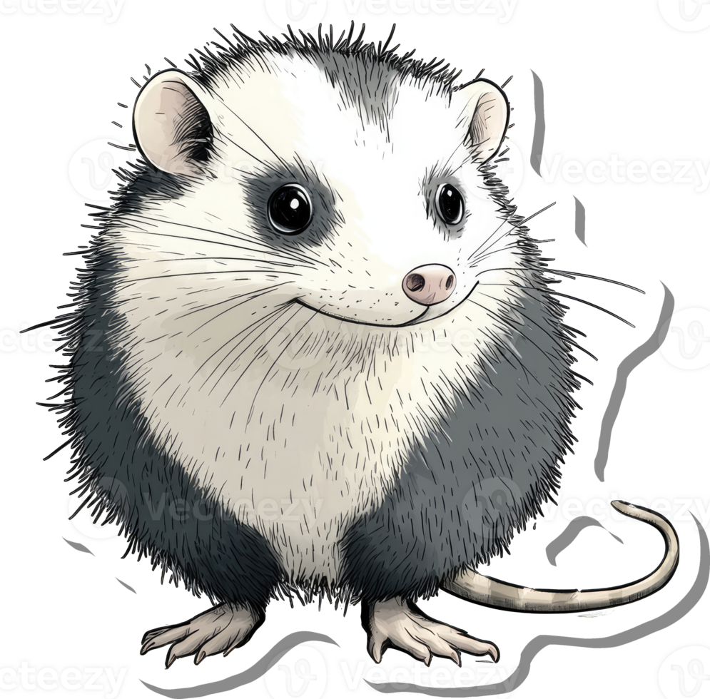 Adorable Cartoon Illustration Of A Happy Fat Mouse png