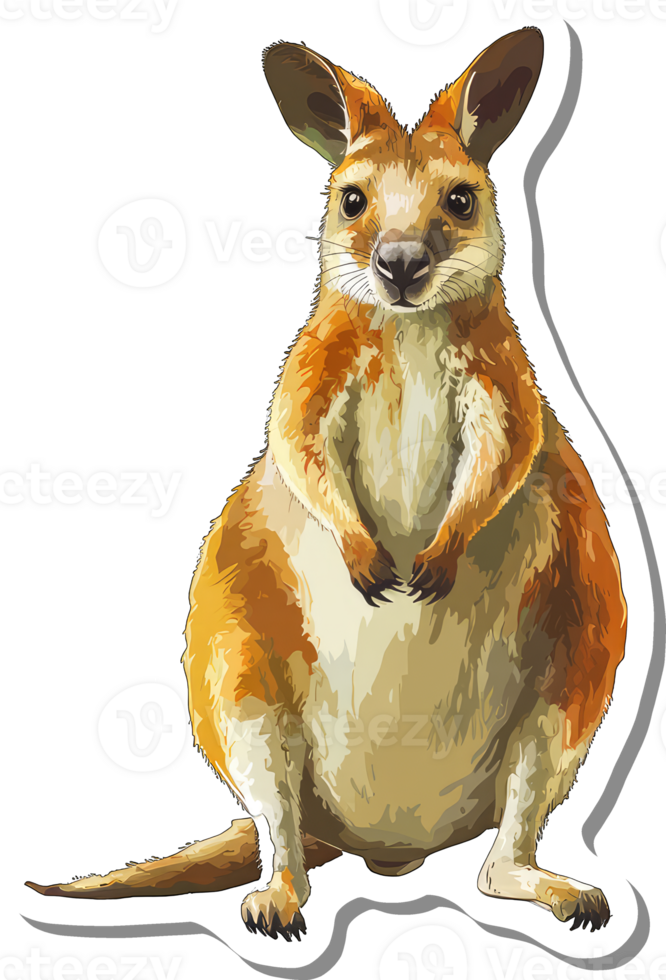 A Red Kangaroo Sitting Calmly and Serenely png