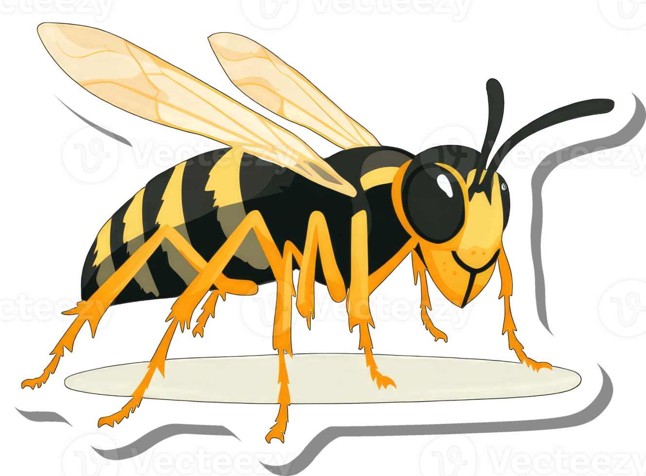 A Yellow Jacket Wasp Illustration With Wings And Legs png