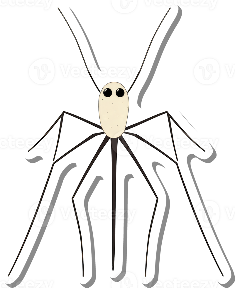 Cartoon illustration of a unique eight legged creature png
