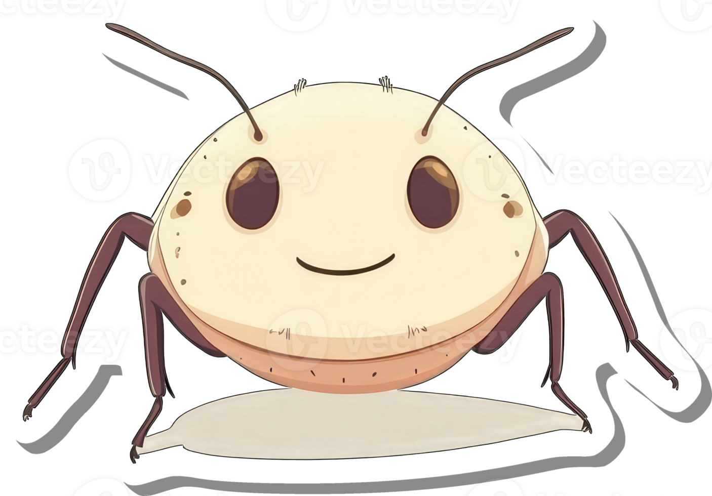A Happy Beige Insect With Six Legs png