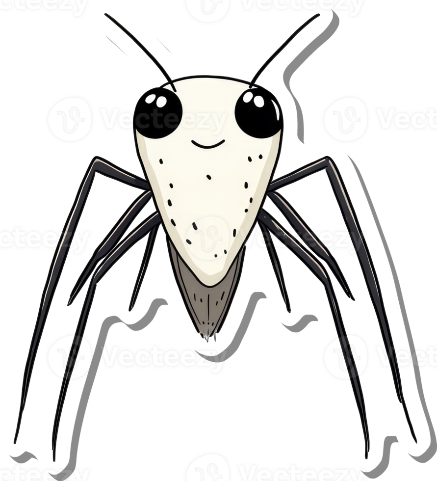 Adorable Cartoon Insect With Large Eyes And Long Legs png