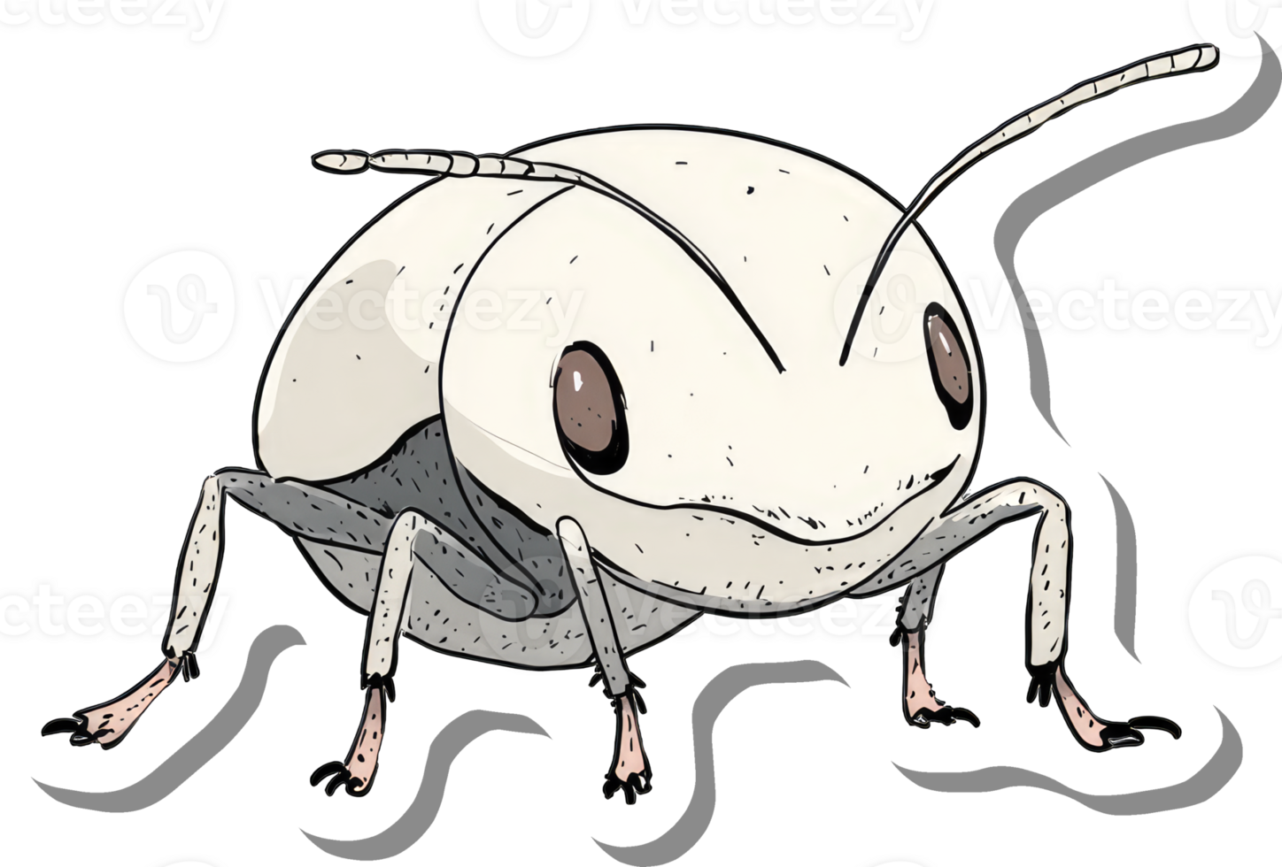A Whimsical Illustration Of A Pale Insect png
