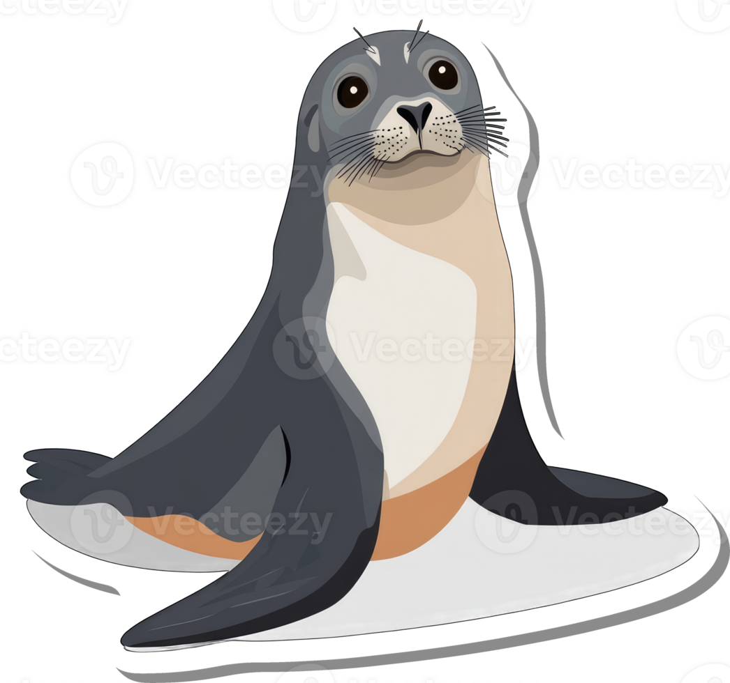 Adorable Seal Pup Posing On White Background png