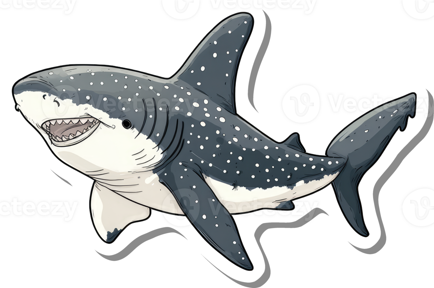 A Spotted Shark Swims Through the Ocean Depths png