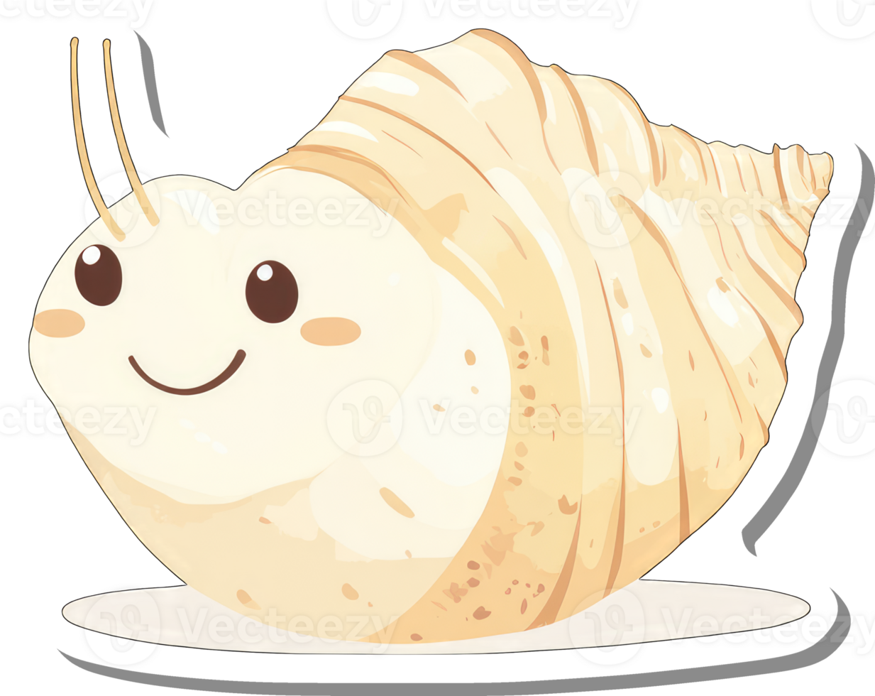 Happy Hermit Crab in its Spiral Shell Home png