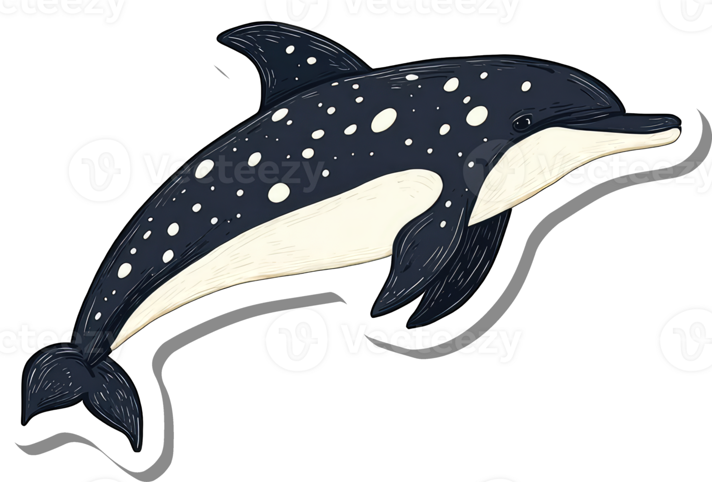 A spotted dolphin leaps playfully in the ocean png