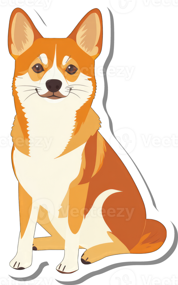 An Adorable Orange Pembroke Welsh Corgi Sitting png