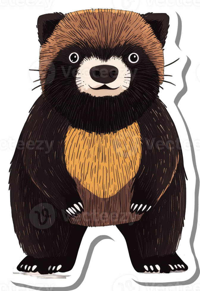 Adorable Cartoon Illustration Of A Japanese Raccoon Dog png