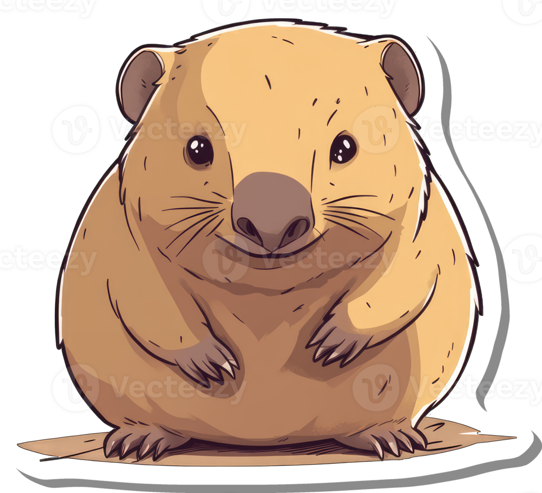 Adorable Cartoon Quokka Sitting Contentedly png
