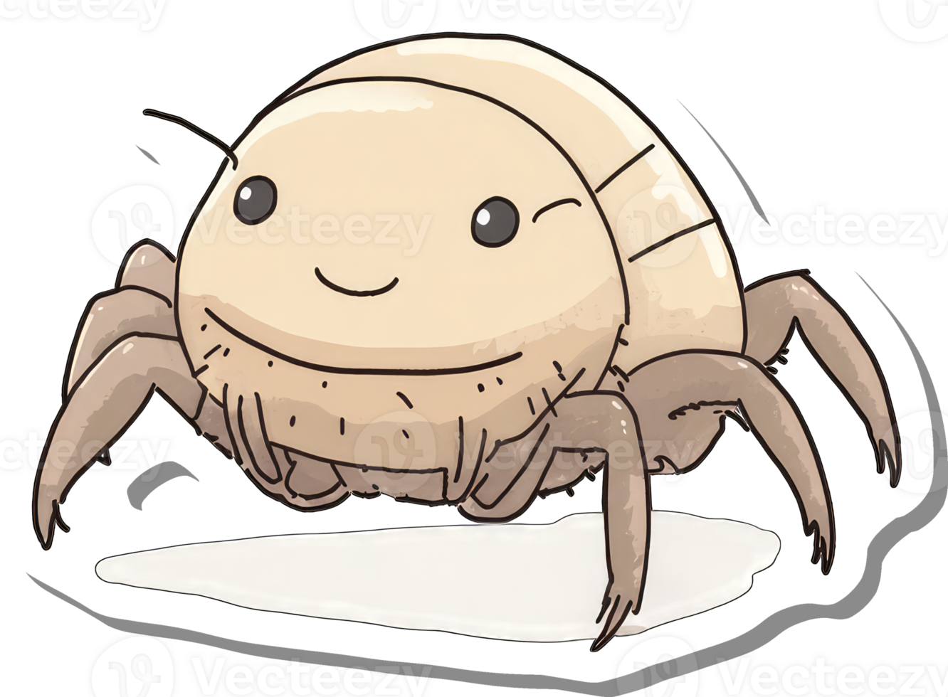 A Happy Cartoon Tick Illustration Shows A Smiling Mite png