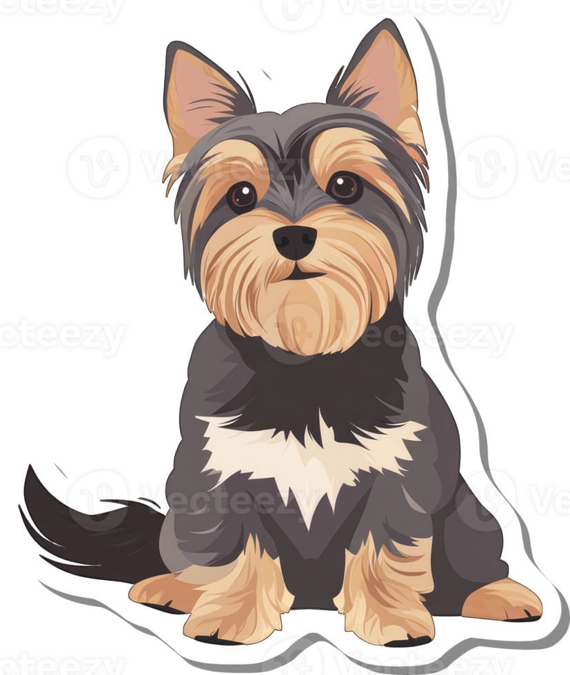 Adorable Yorkshire Terrier Puppy Sitting Calmly png
