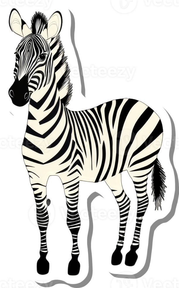 A stylized illustration of a plains zebra png