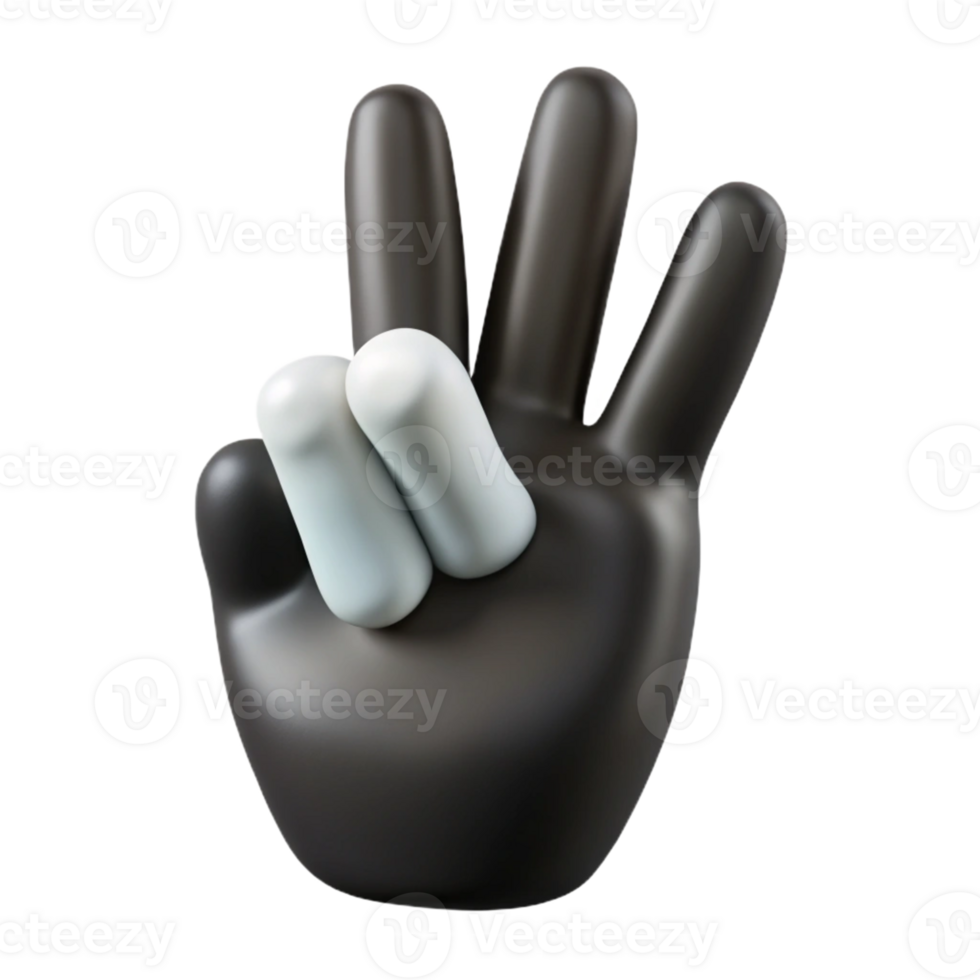 Isometric Render Dark Hand Gesture Illustration png