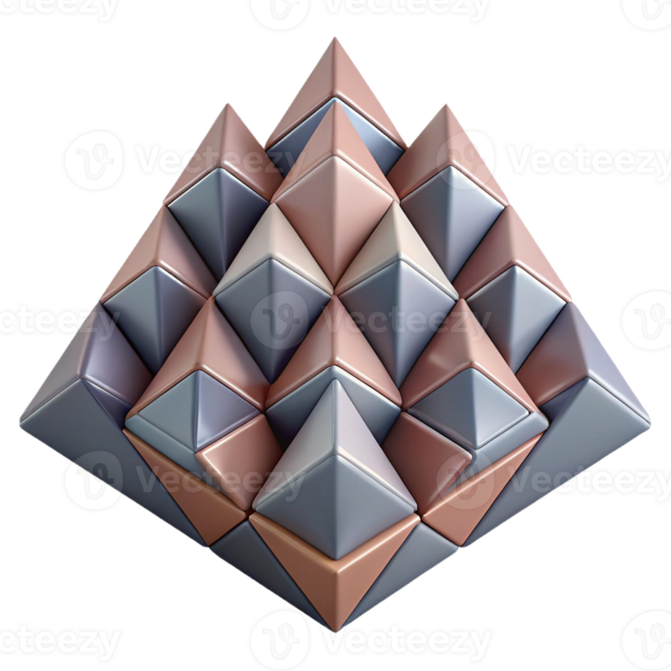 Abstract Isometric Pyramid Structure png